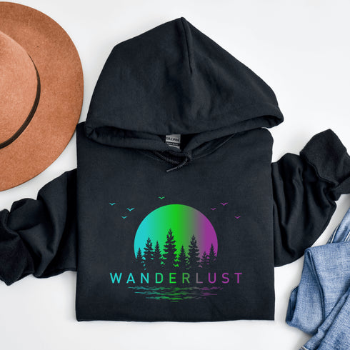 This hoodie features a stunning gradient moon and forest graphic, capturing the serene beauty of nature right on your back. Whether you're camping under the stars, hiking through the woods, or simply enjoying a bonfire with friends, this cozy hoodie will keep you warm and stylish.